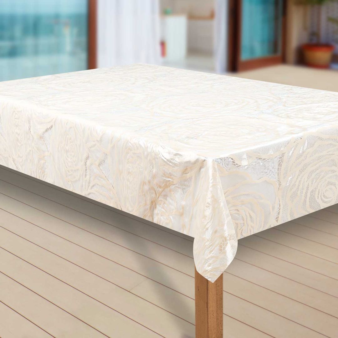 Wachstuch-Tischdecken Vinyl Beige rechteckig