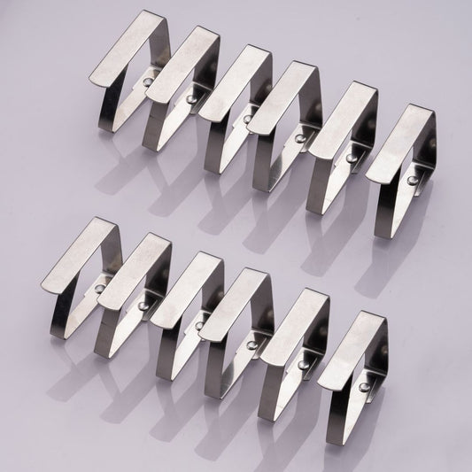 Laro 12-384 Stück Tischtuchklammern Edelstahl, Tischdeckenklammer Tischabdeckungsklemmen Tischdecke Tischdeckenhalter Clips Tischtuch Clips – Silber