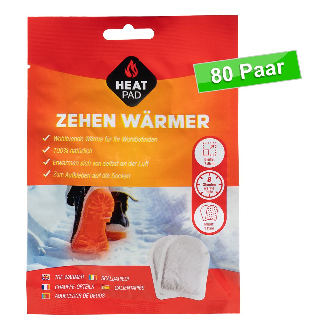 LARO Zehenwärmer 80 Paar – 8 h Wärme für Füße & Schuhe