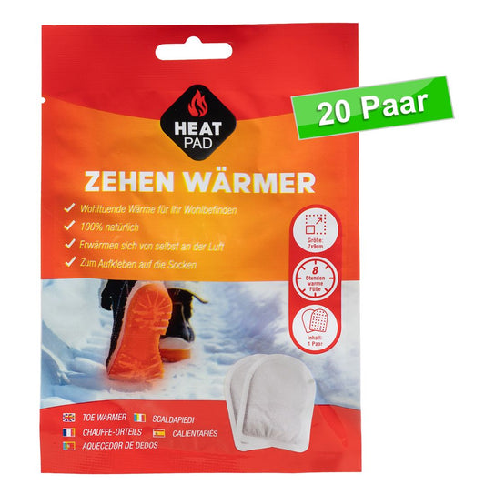 LARO Zehenwärmer 20 Paar – 8 h Wärme für Füße & Schuhe