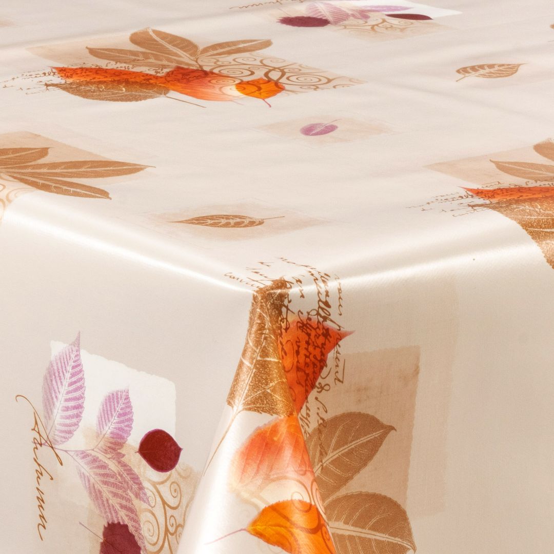 Wachstuch-Tischdecken Herbstblätter braun – orange rechteckig