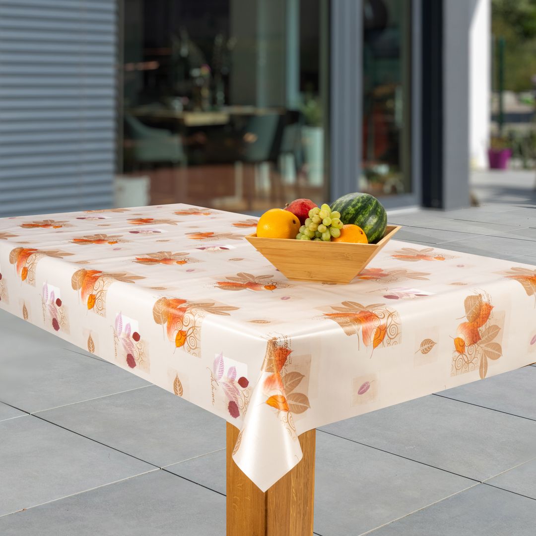 Wachstuch-Tischdecken Herbstblätter braun – orange rechteckig