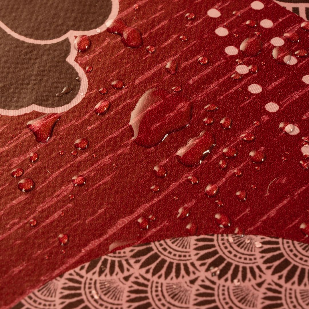 Wachstuch-Tischdecken Heron Blume. rot rechteckig