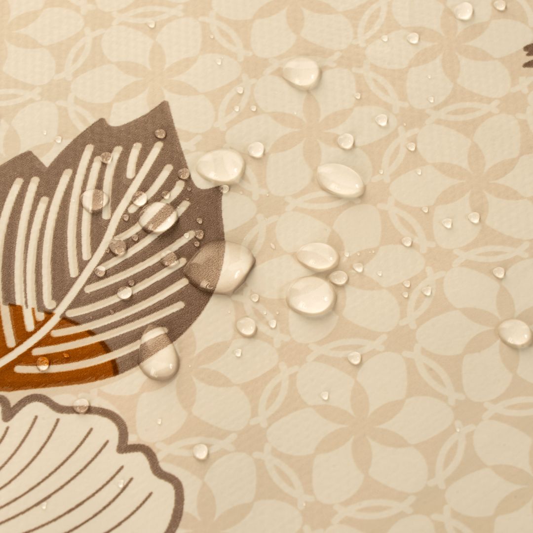 Wachstuch-Tischdecken Akita Blumen. braun rechteckig