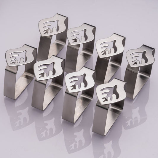 Laro 8-192 Stück Premium Qualität Tischtuchklammern Edelstahl, Tischdeckenklammer Tischabdeckungsklemmen Tischdecke Tischdeckenhalter Clips Tischtuch Clips – Silber