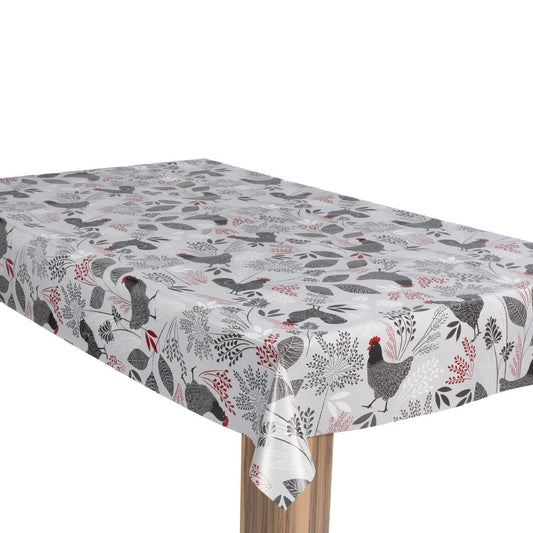 laro Wachstuch-Tischdecke Gartentischdecke Bauernhof Schwarz Weiß Modern