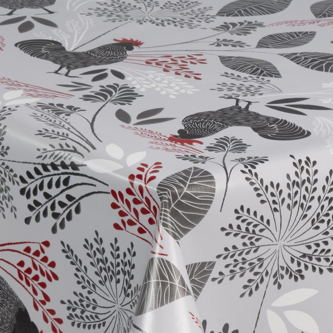 laro Wachstuch-Tischdecke Gartentischdecke Bauernhof Schwarz Weiß Modern