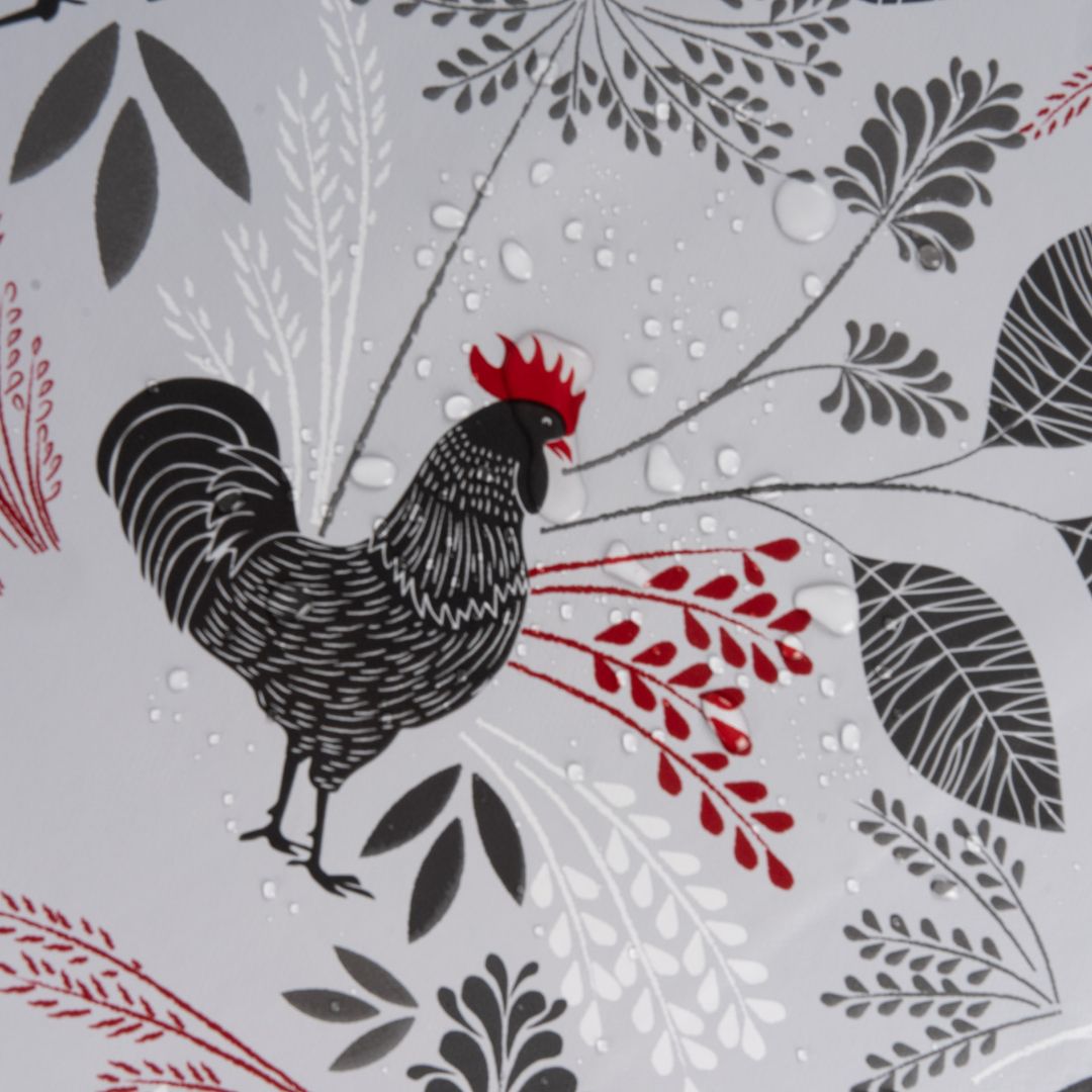 laro Wachstuch-Tischdecke Gartentischdecke Bauernhof Schwarz Weiß Modern