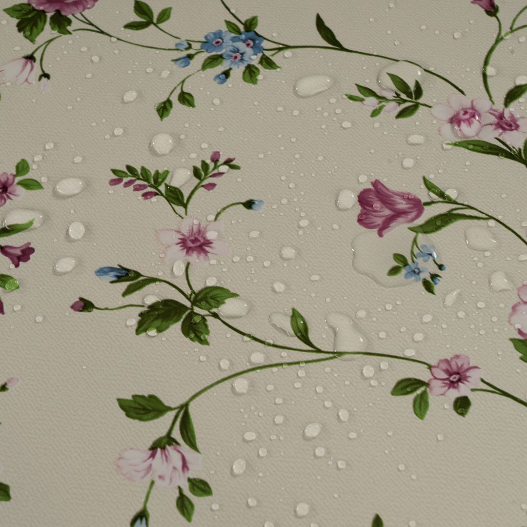 Wachstuch-Tischdecken Beige Blumen Sträucher rechteckig