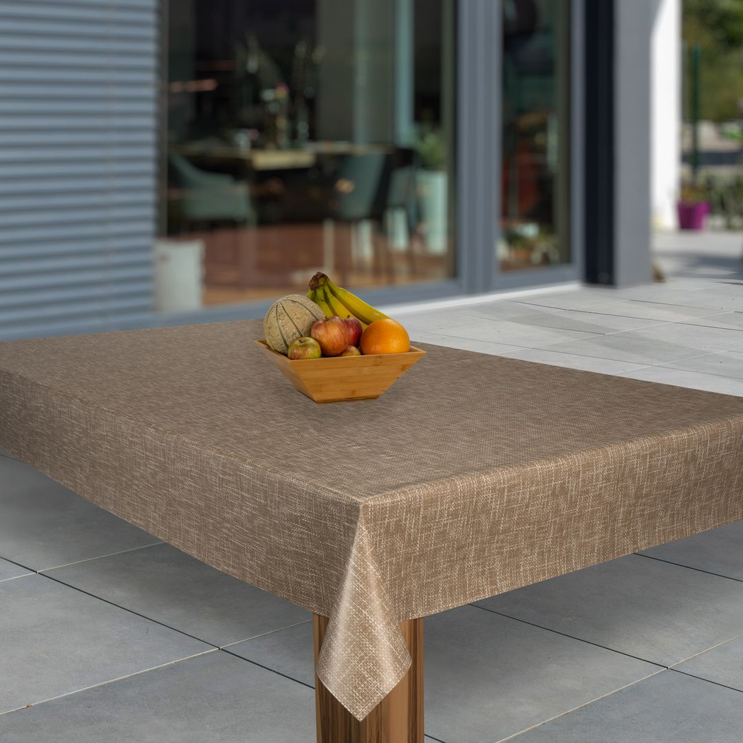 Wachstuch-Tischdecken Weihnachten Beige Braun rechteckig