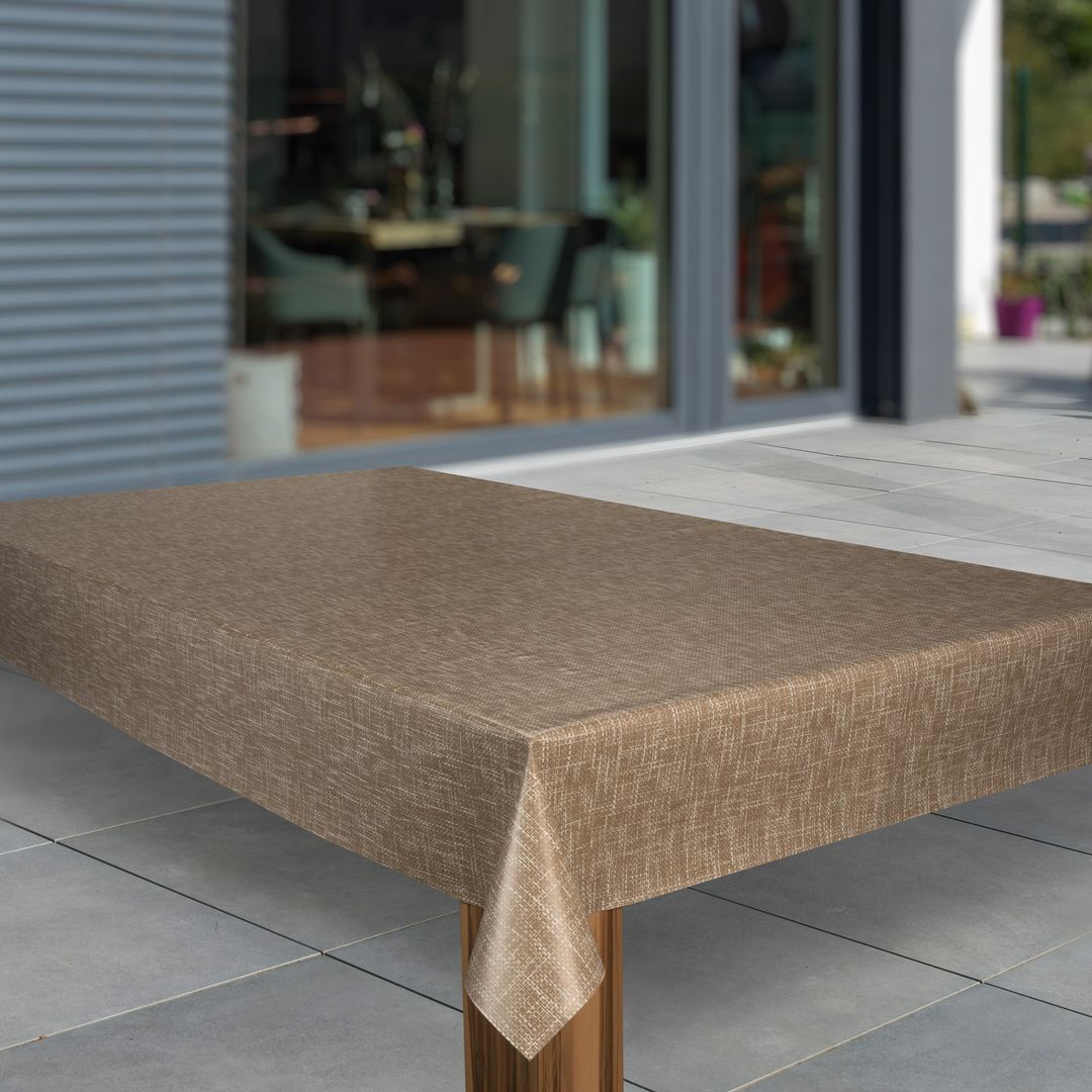Wachstuch-Tischdecken Weihnachten Beige Braun rechteckig