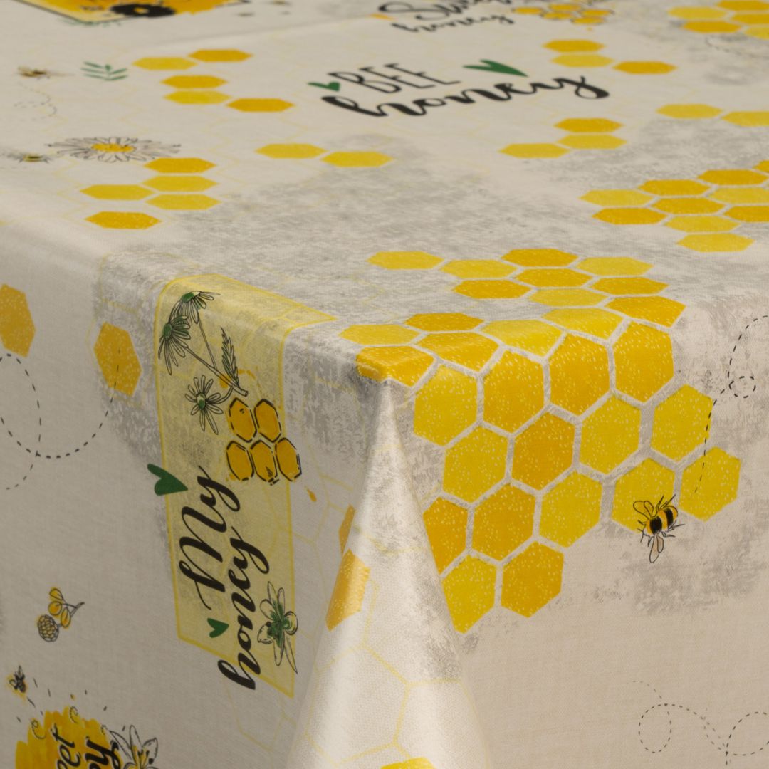 Wachstuch-Tischdecken Weihnachten Bienen Wabe Honig rechteckig
