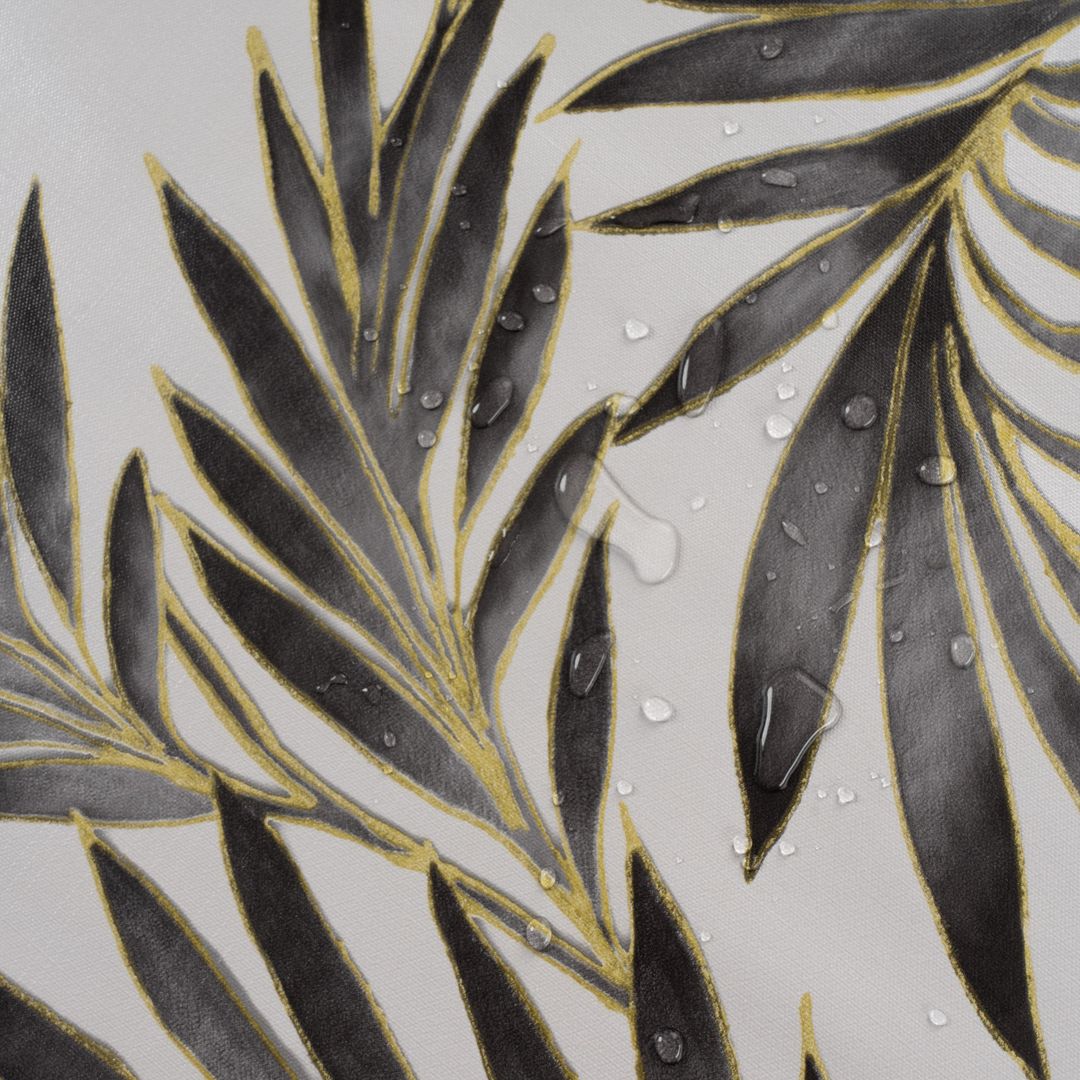 laro Wachstuch-Tischdecke Wachstischdecke Gartentischdecke Blätter Grau Gelb