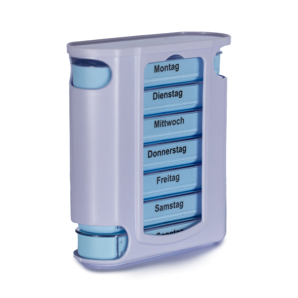 Laro Tablettenbox Blau 7 Tage – 4 Fächer – 3/4//6/12/24/48/96 Stück