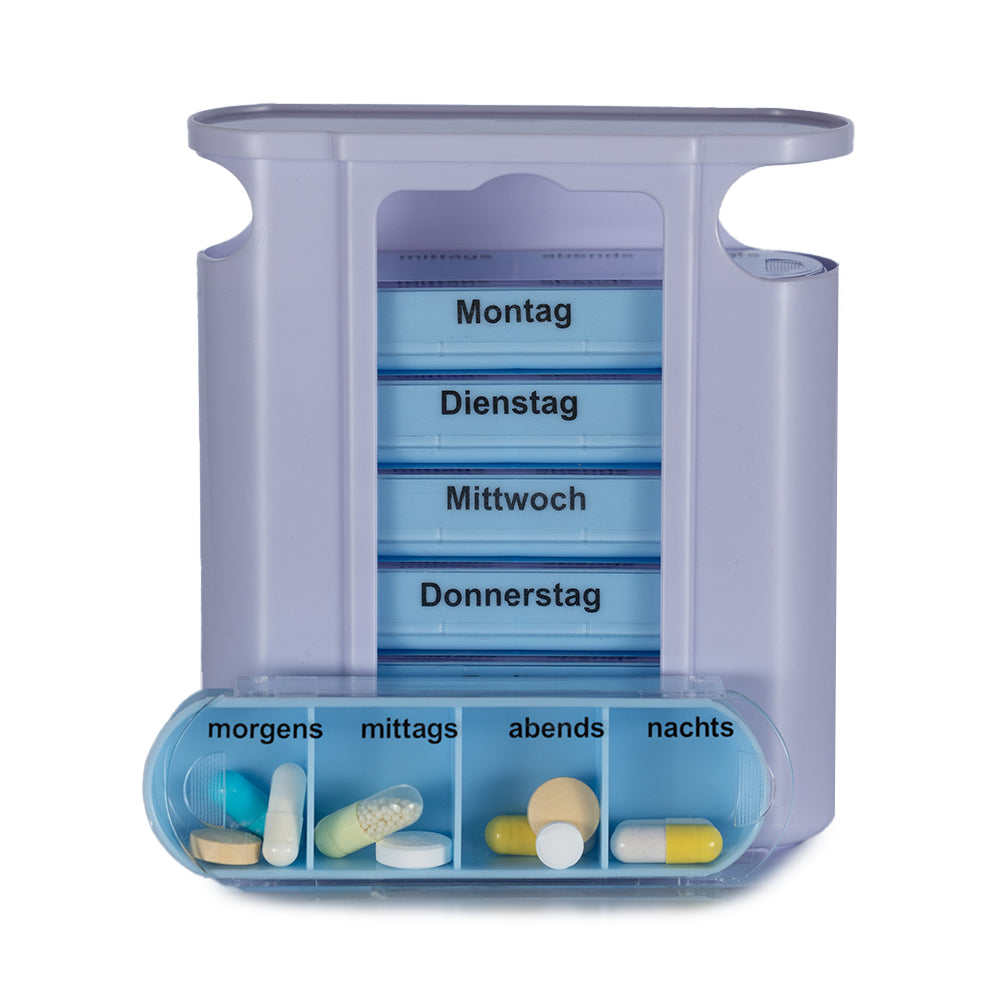 Laro Tablettenbox Farbauswahl 7 Tage – 4 Fächer – 2/3/6/12/24/48/96 Stück