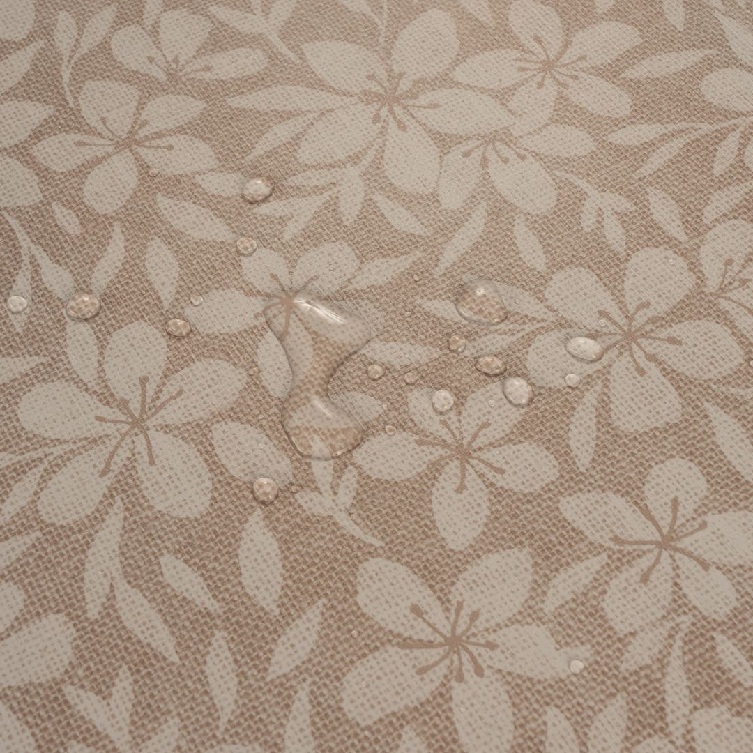 Wachstuch-Tischdecken Weihnachten Blumen Beige Weiß rechteckig