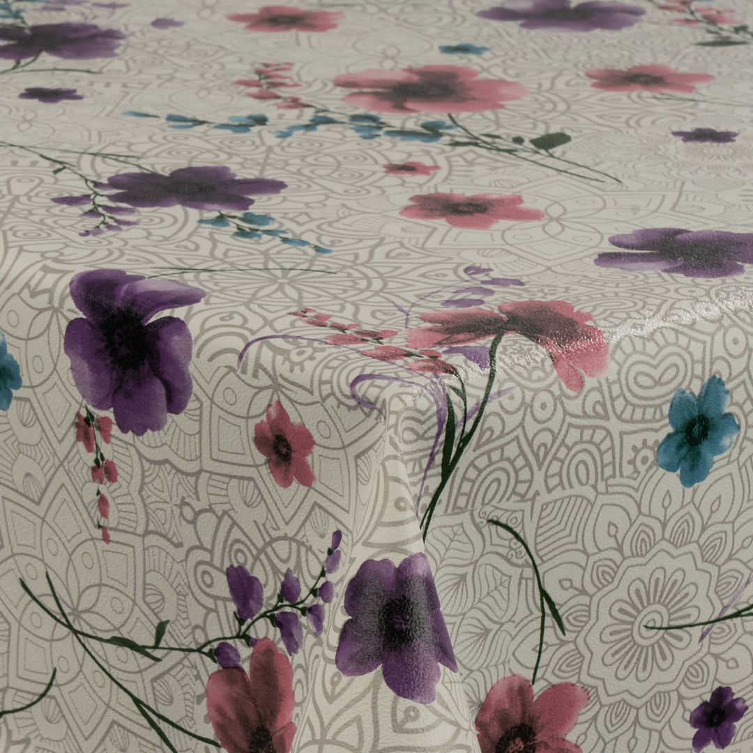 Wachstuch-Tischdecken Blumen Mandala Ornament rechteckig