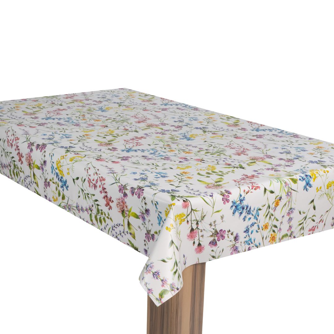 laro Wachstuch-Tischdecke Wachstischdecke Gartentischdecke Blumen Mix Bunt