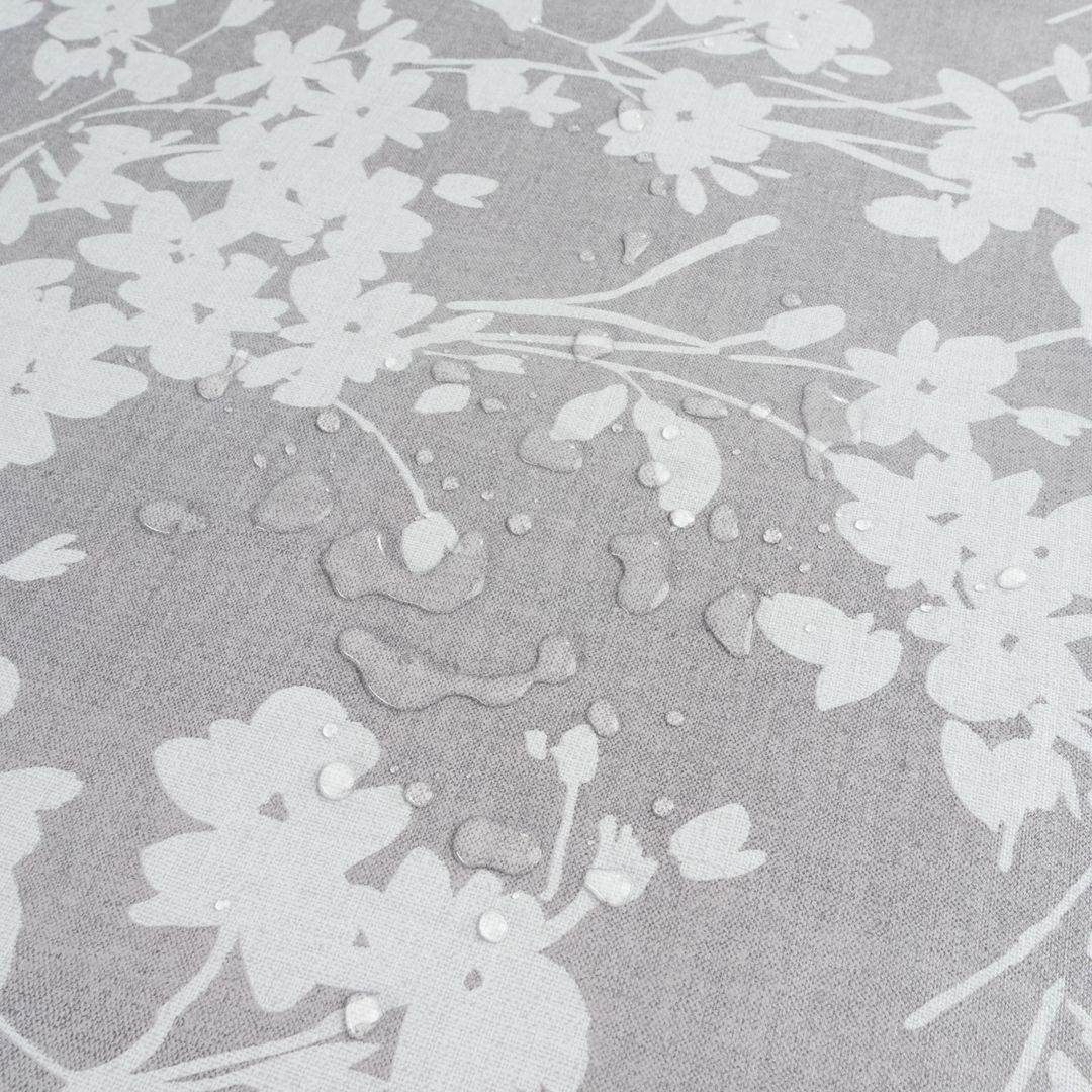 laro Wachstuch-Tischdecke Wachstischdecke Gartentischdecke Blumen Ornament Grau