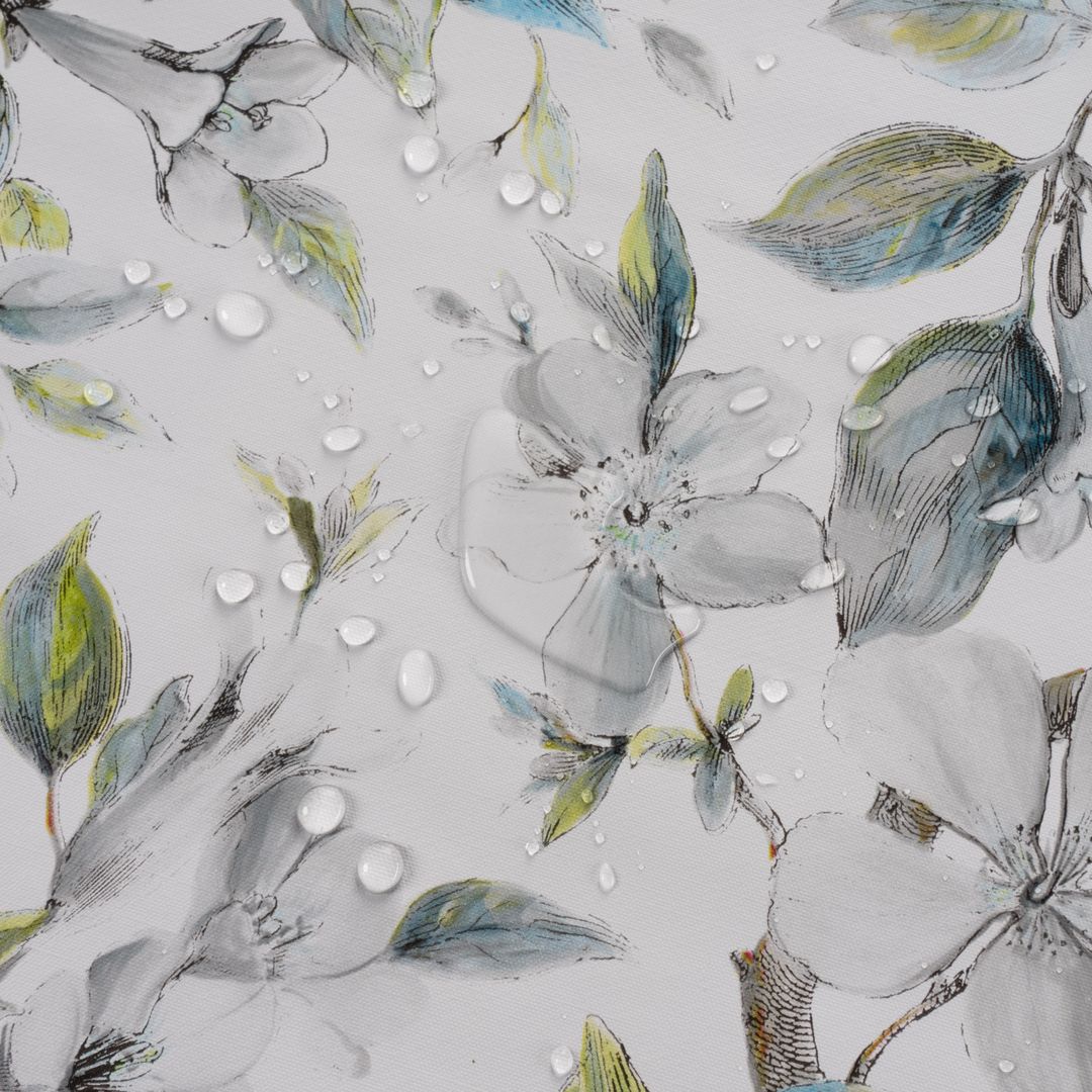 laro Wachstuch-Tischdecke Wachstischdecke Gartentischdecke Blumen Weiß Blau