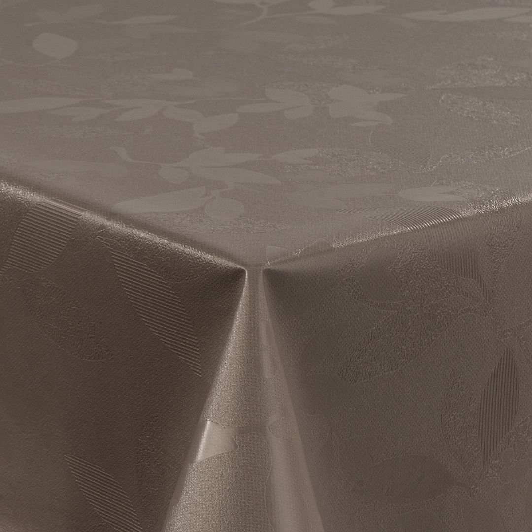 Wachstuch-Tischdecken Braun Grau Metallic geprägt rechteckig