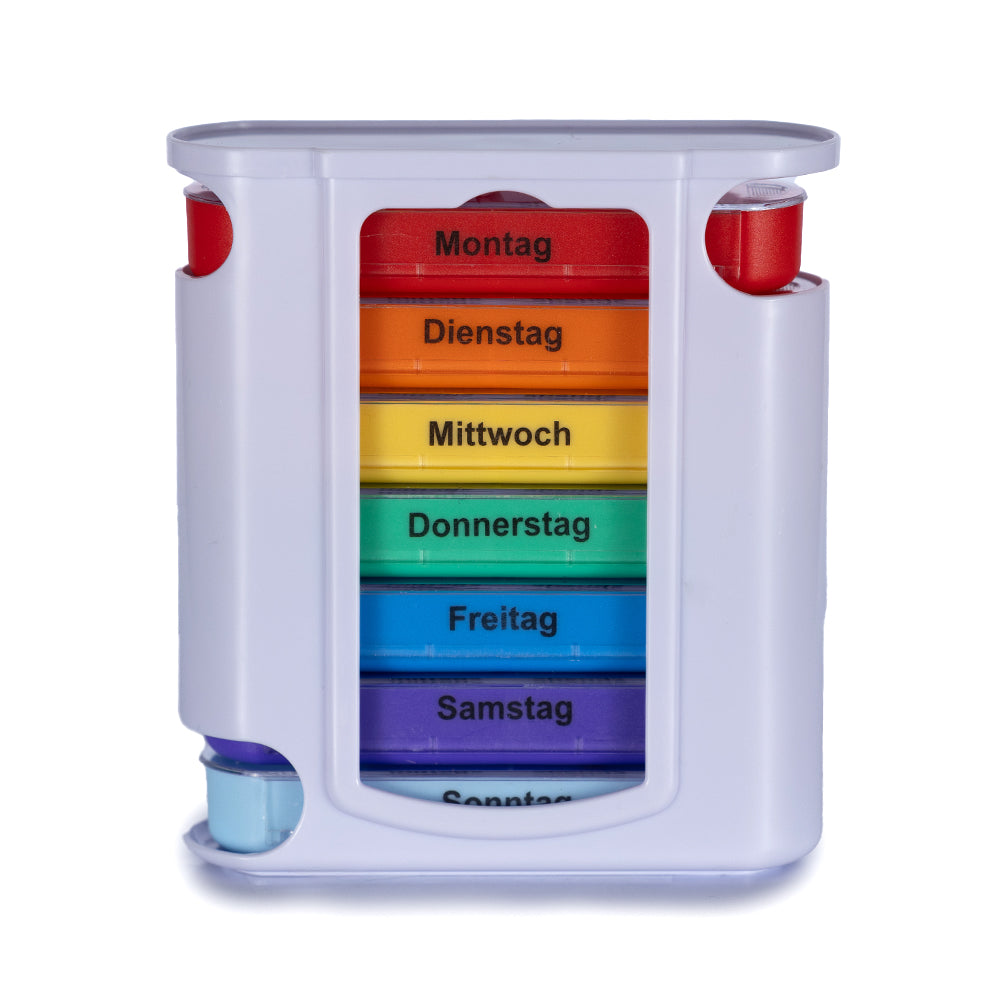 Laro Tablettenbox Bunt 7 Tage – 4 Fächer – 3/4//6/12/24/48/96 Stück