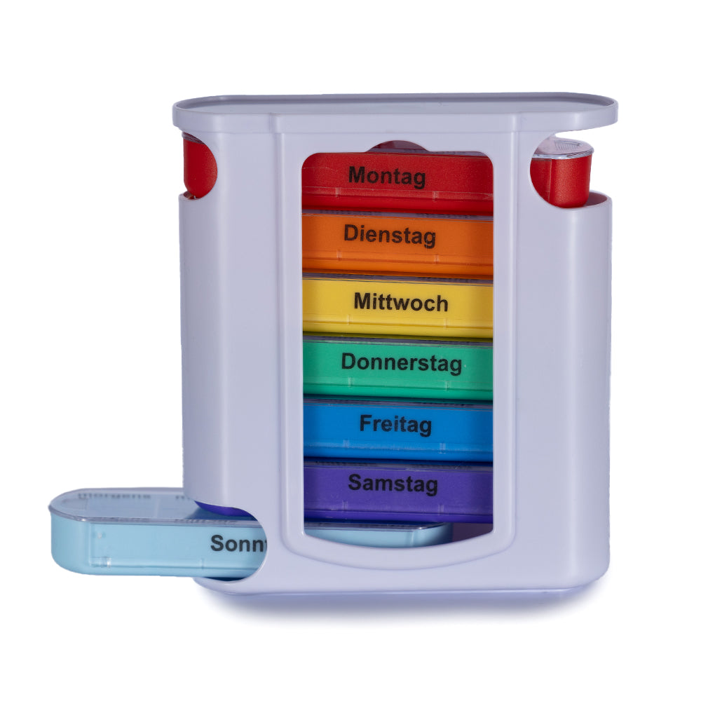 Laro Tablettenbox Bunt 7 Tage – 4 Fächer – 3/4//6/12/24/48/96 Stück