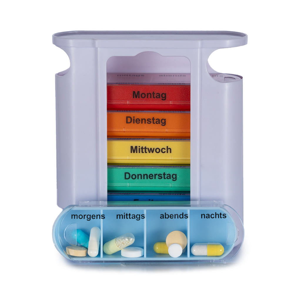 Laro Tablettenbox Bunt 7 Tage – 4 Fächer – 3/4//6/12/24/48/96 Stück