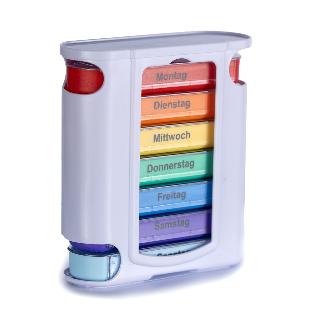 Laro Tablettenbox Farbauswahl 7 Tage – 4 Fächer – 2/3/6/12/24/48/96 Stück
