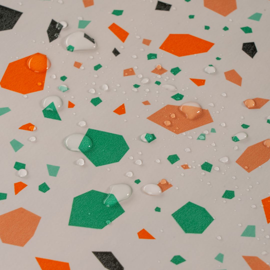 Wachstuch-Tischdecken Bunt orange grün weiß rechteckig