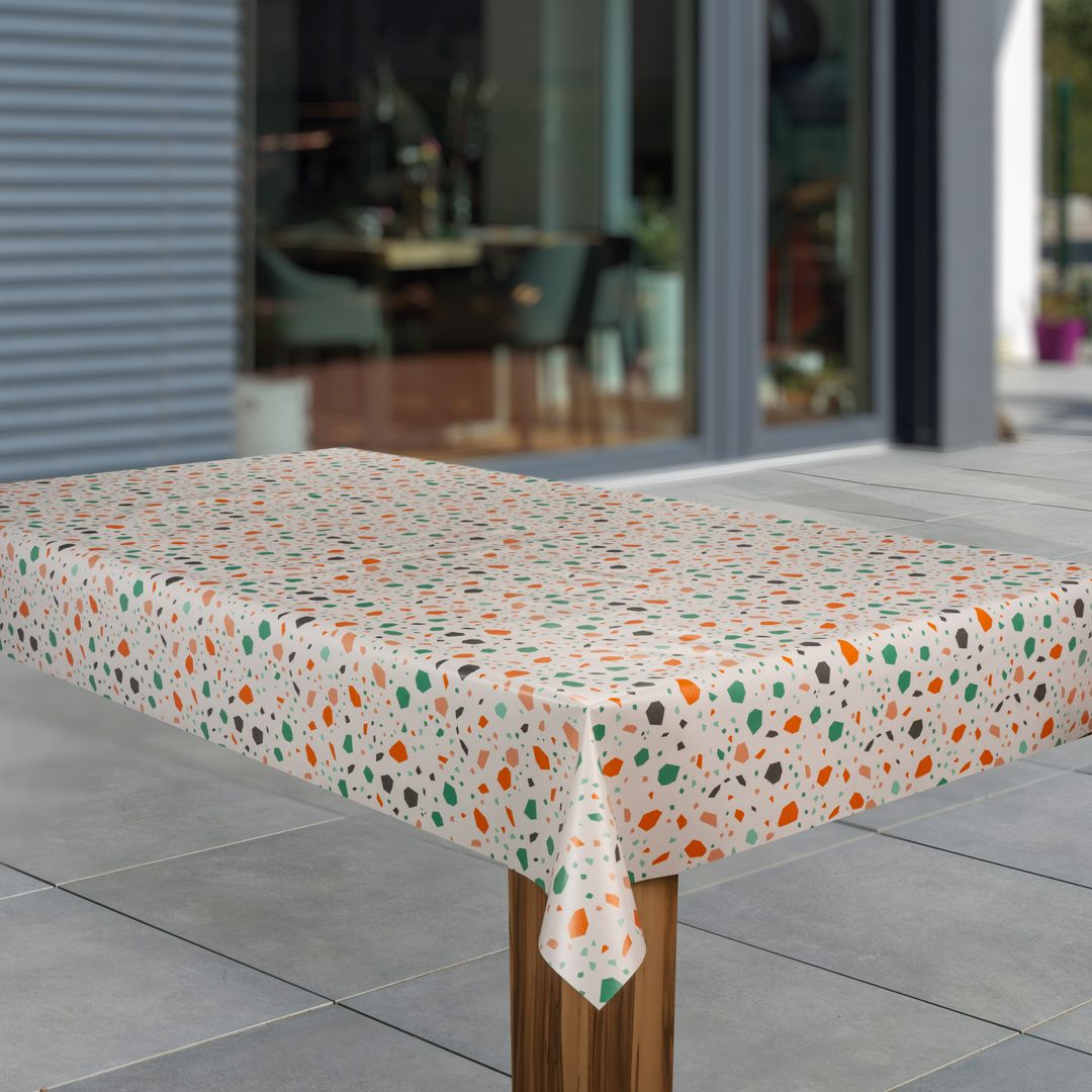 Wachstuch-Tischdecken Bunt orange grün weiß rechteckig