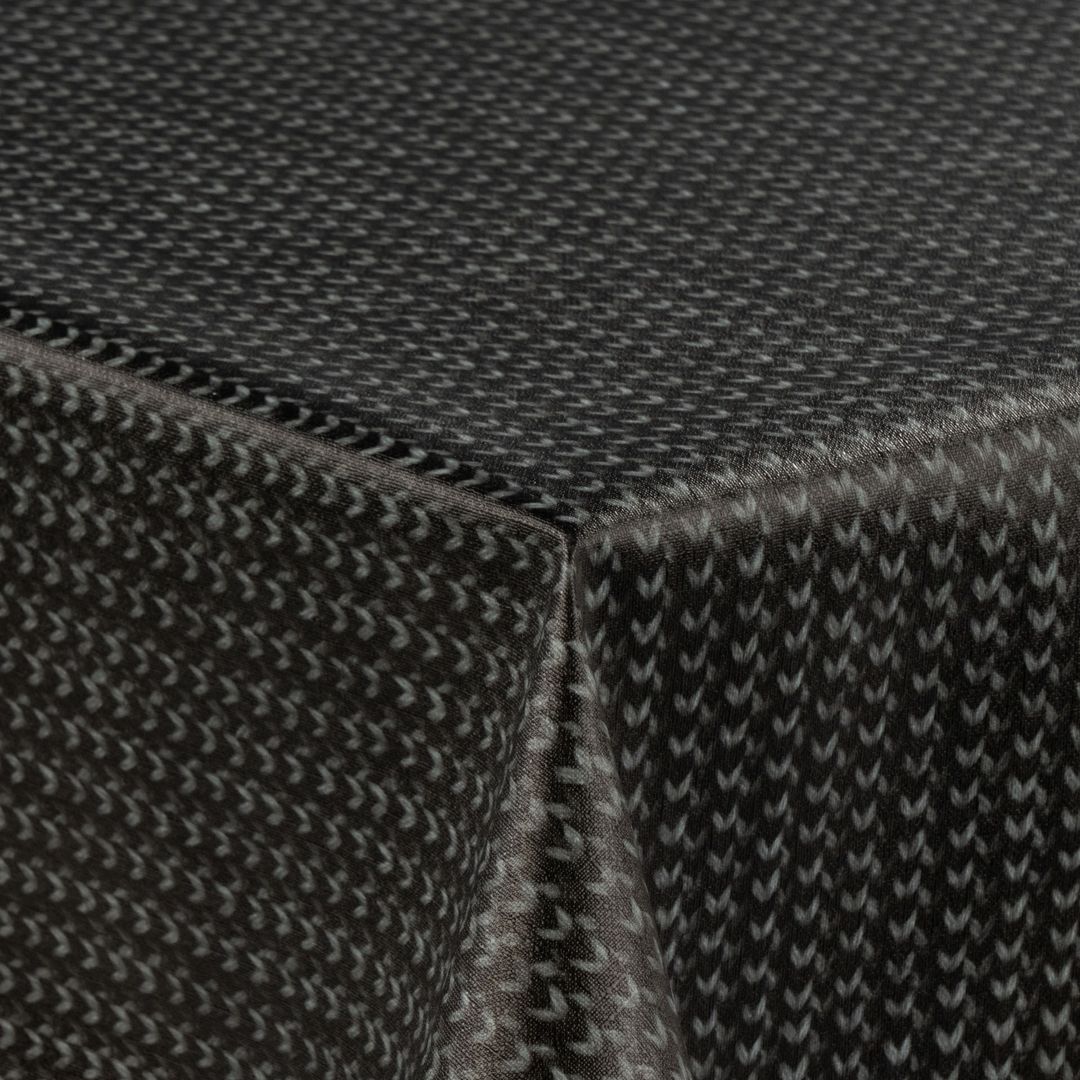 Wachstuch-Tischdecken Carbon Schwarz Silber Grau rechteckig