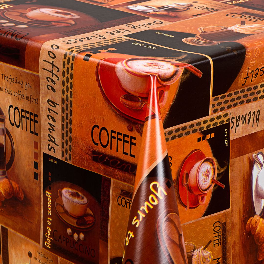 Wachstuch-Tischdecken Cappucino Latte Macchiato creme rechteckig