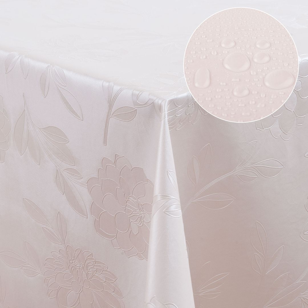 Wachstuch-Tischdecken Dhalia Creme rechteckig