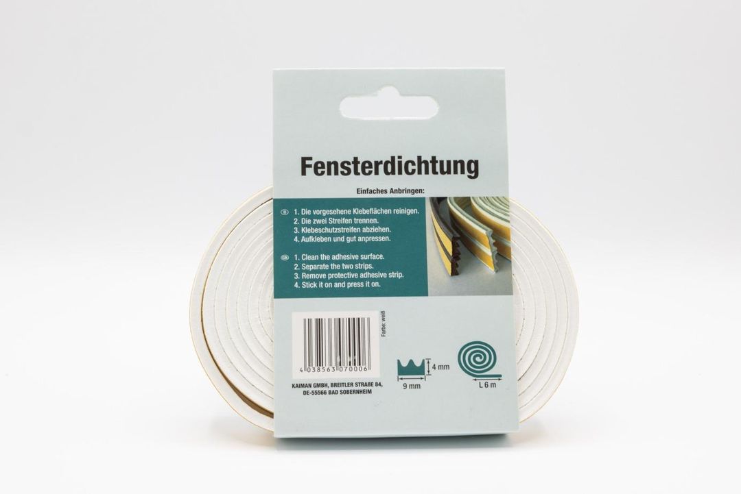 Laro Türdichtung Weiß 1,5mmx3mm 3x6m/6x6m/9x6m Selbstklebendes Profil