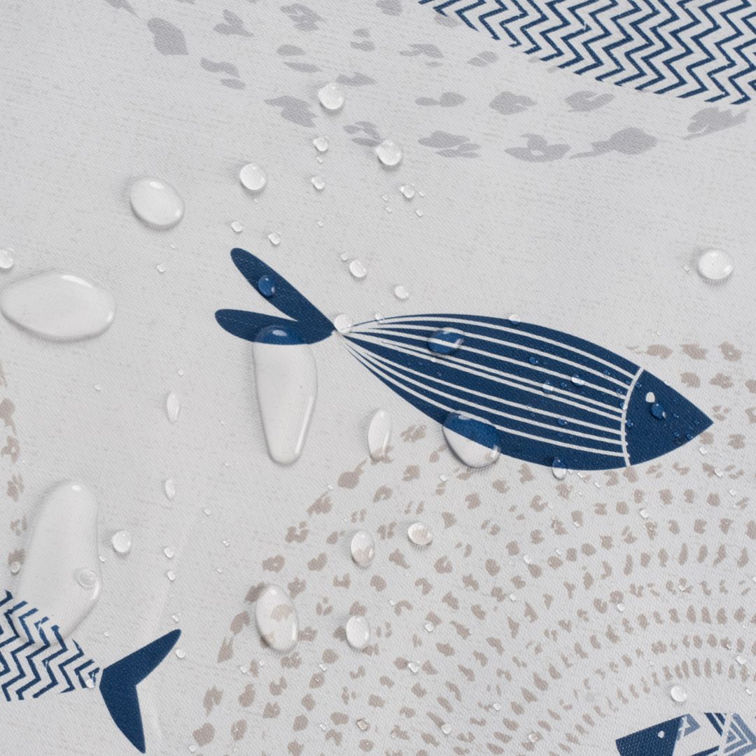 laro Wachstuch-Tischdecke Wachstischdecke Gartentischdecke Fische Nordsee Blau