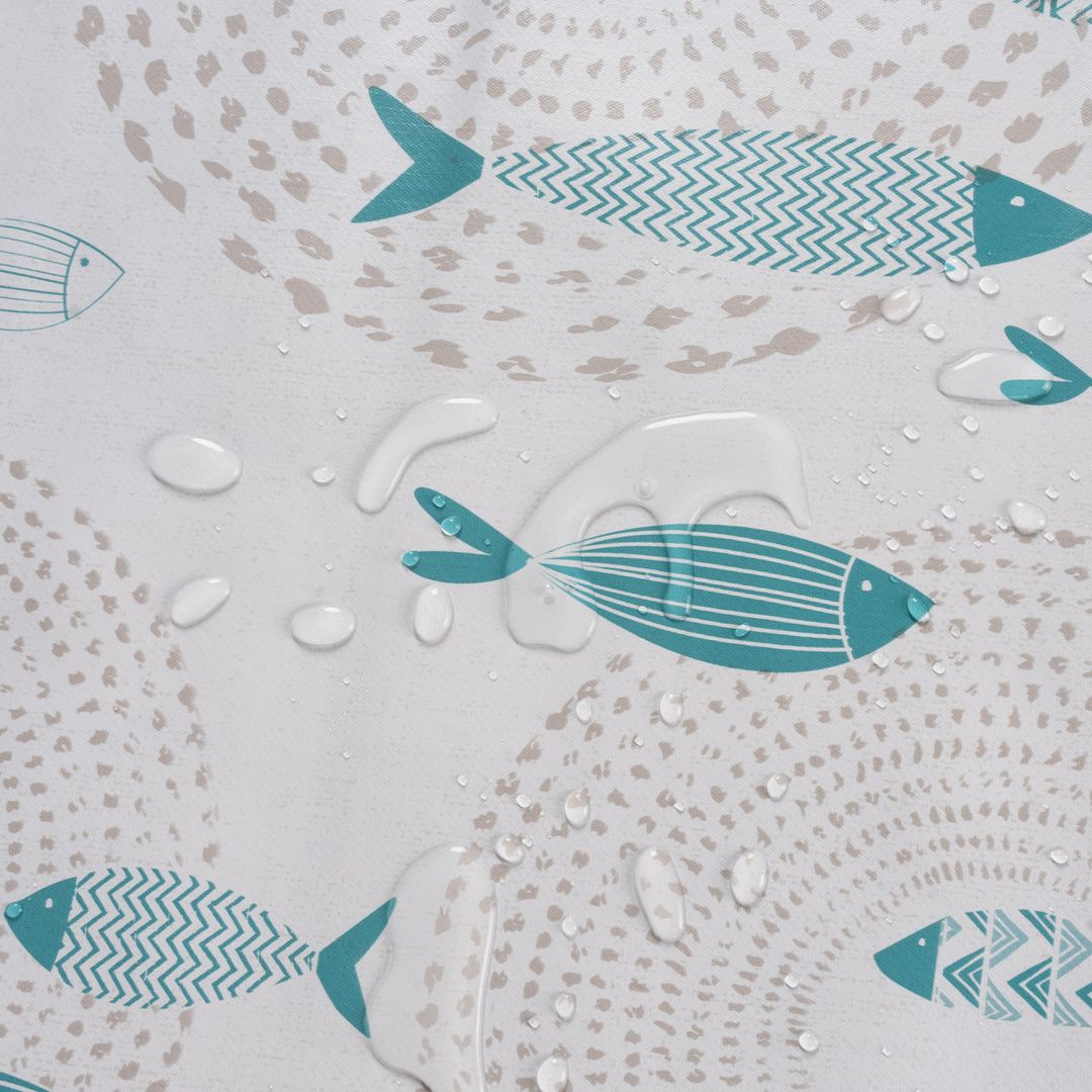 laro Wachstuch-Tischdecke Wachstischdecke Gartentischdecke FischeNordseeHellblau