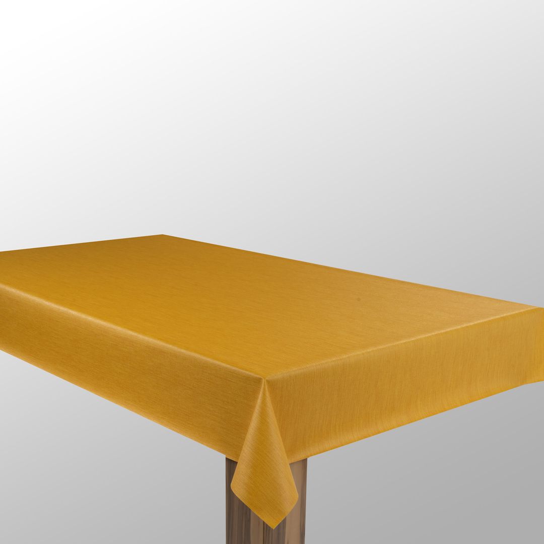Wachstuch-Tischdecken Gelb Orange Fasen Leinenoptik rechteckig
