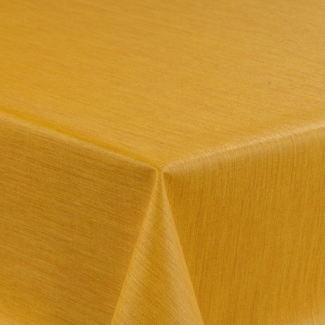 Wachstuch-Tischdecken Gelb Orange Fasen Leinenoptik rechteckig