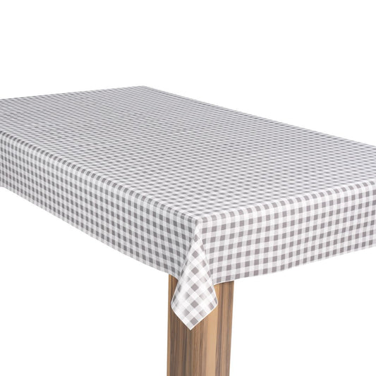 laro Wachstuch-Tischdecke Gartentischdecke Grau Schwarz Kariert Karo