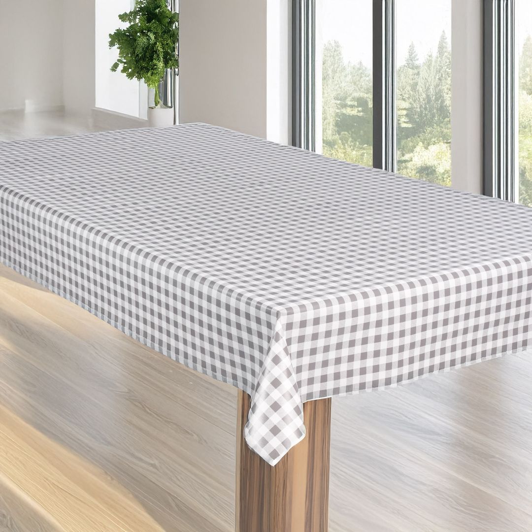 laro Wachstuch-Tischdecke Gartentischdecke Grau Schwarz Kariert Karo