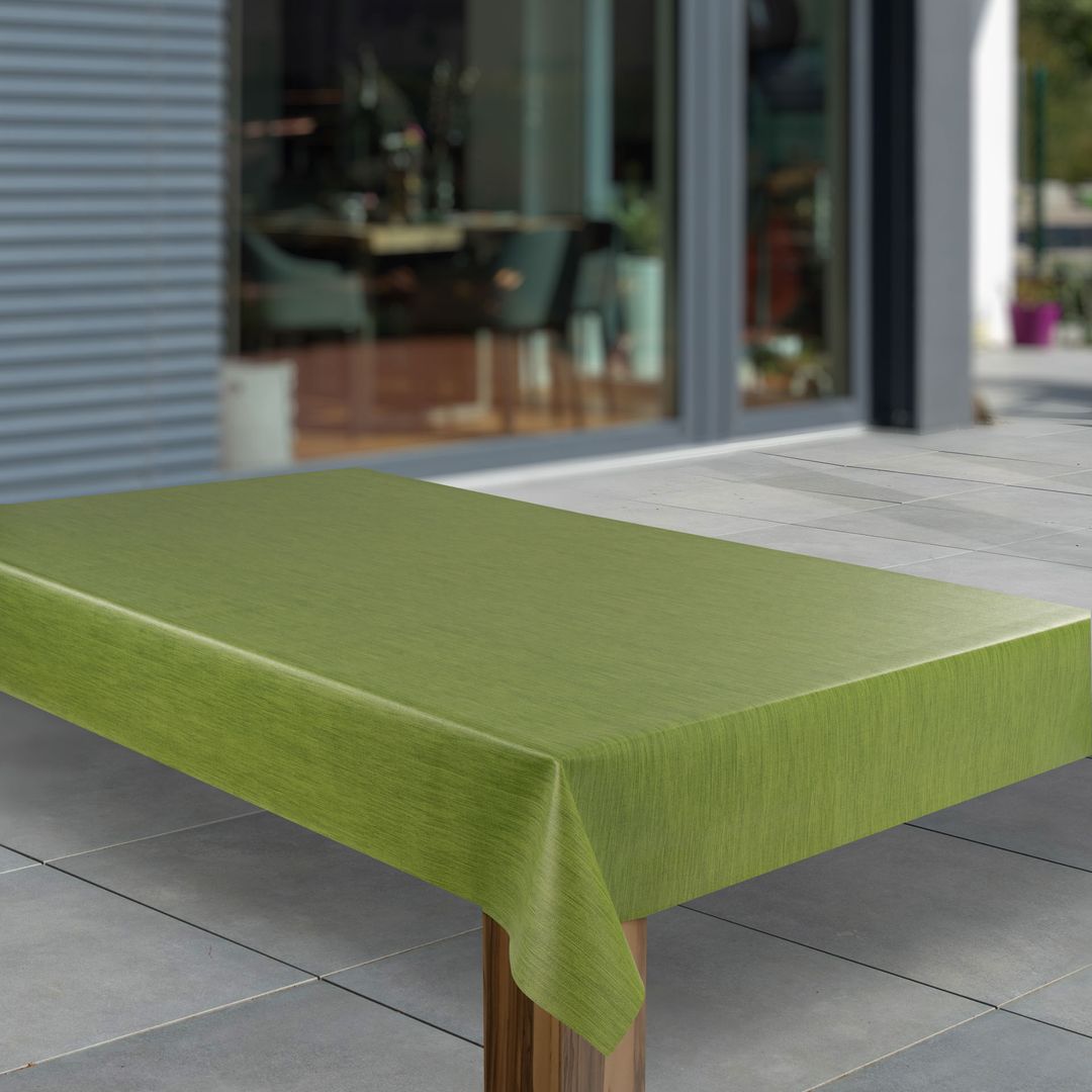 Wachstuch-Tischdecken Grün Leinenoptik rechteckig