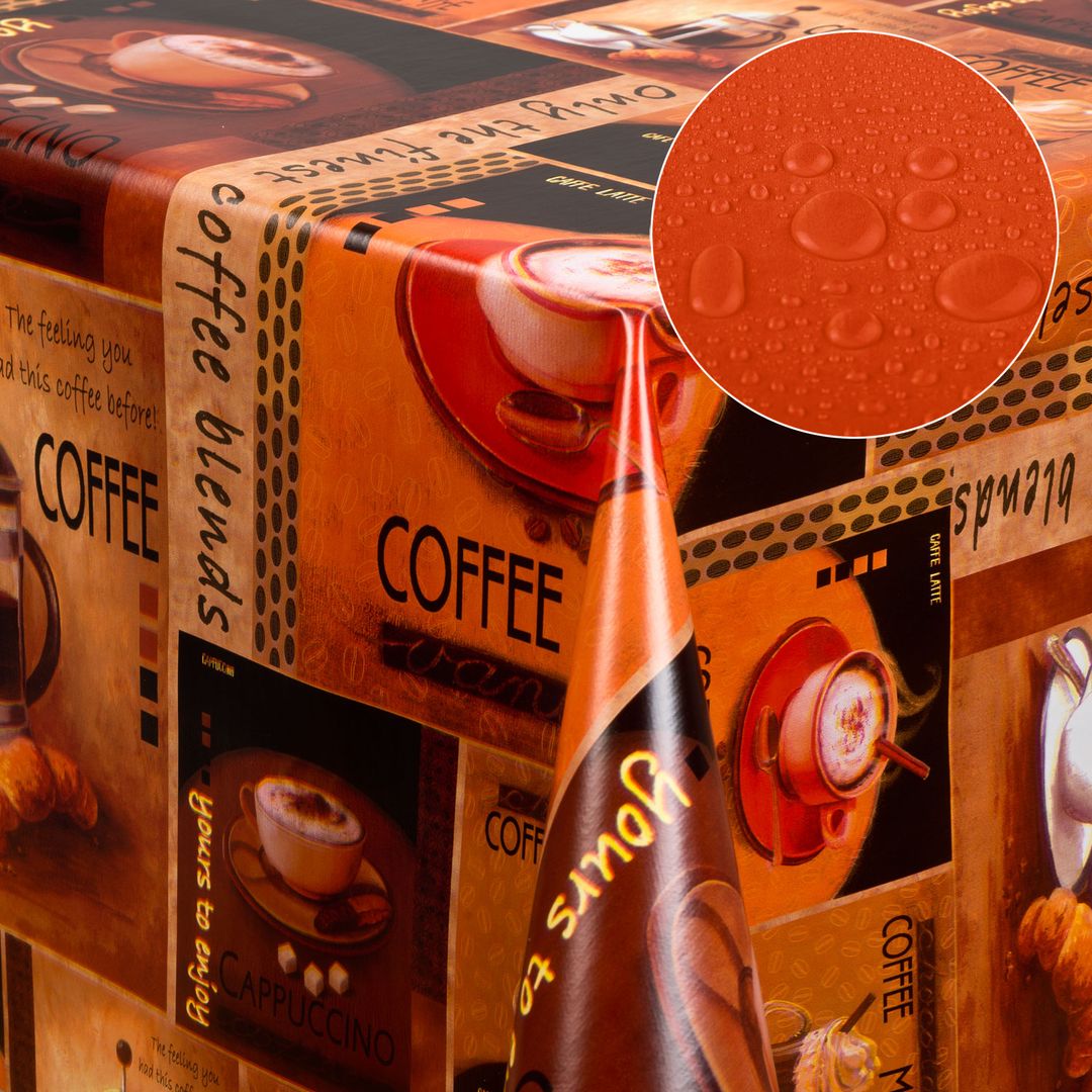 Wachstuch-Tischdecken Cappucino Latte Macchiato creme rechteckig