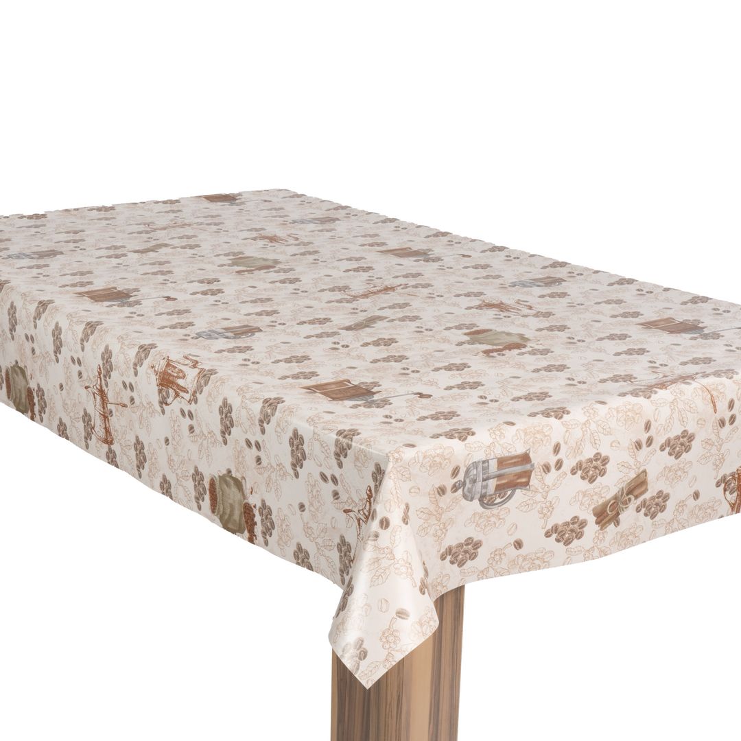 laro Wachstuch-Tischdecke Wachstischdecke Gartentischdecke KaffeeMahlmühle Braun