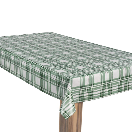 laro Wachstuch-Tischdecke Wachstischdecke Gartentischdecke Karo Grün Weiß