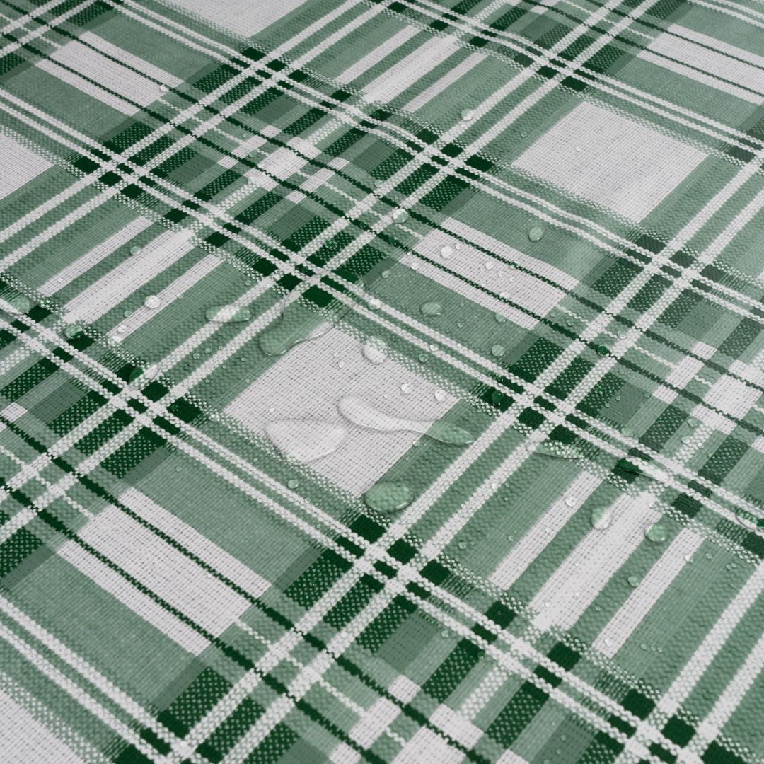 laro Wachstuch-Tischdecke Wachstischdecke Gartentischdecke Karo Grün Weiß
