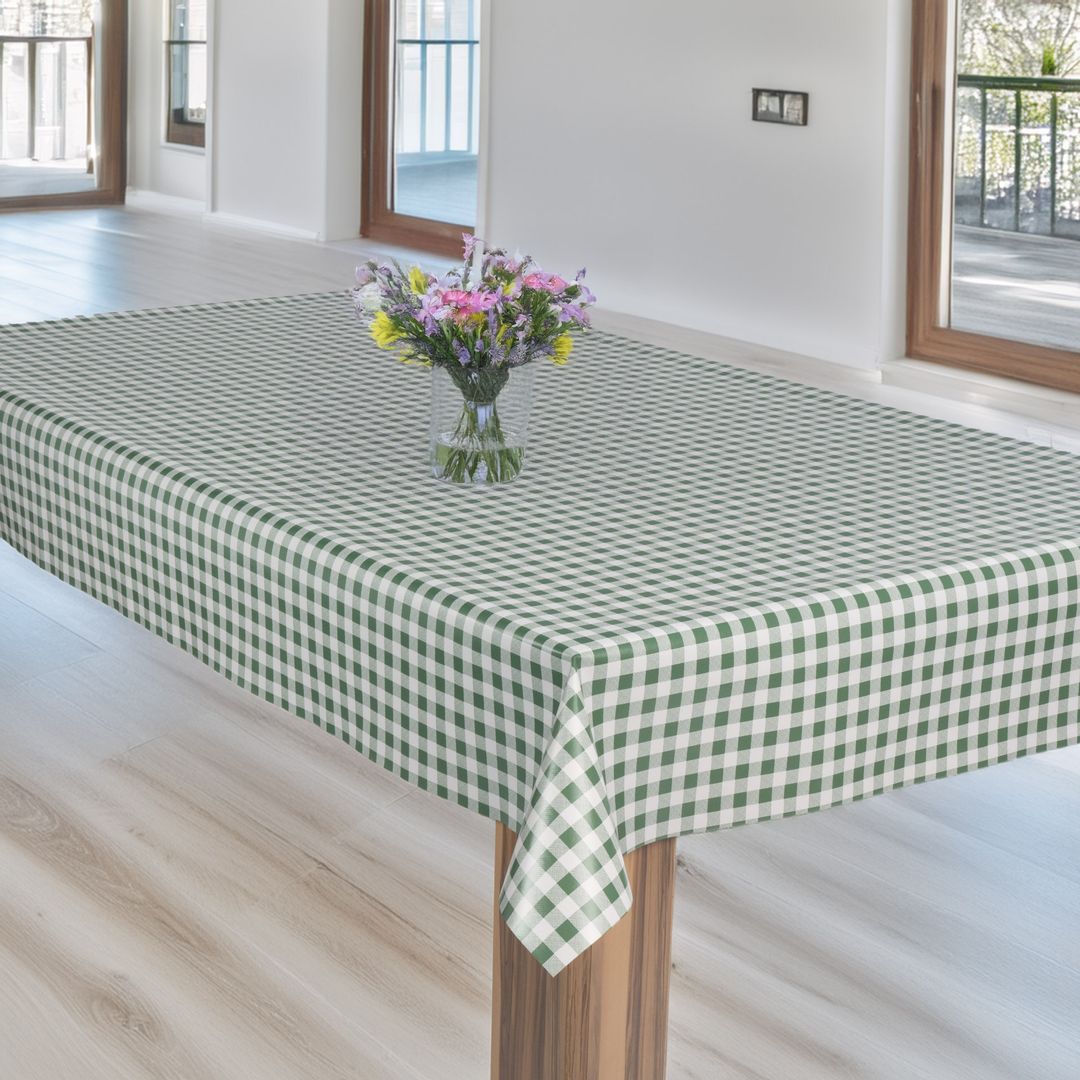laro Wachstuch-Tischdecke Wachstischdecke Gartentischdecke KaroKariertDunkelgrün