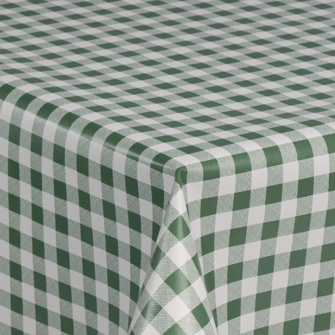laro Wachstuch-Tischdecke Wachstischdecke Gartentischdecke KaroKariertDunkelgrün