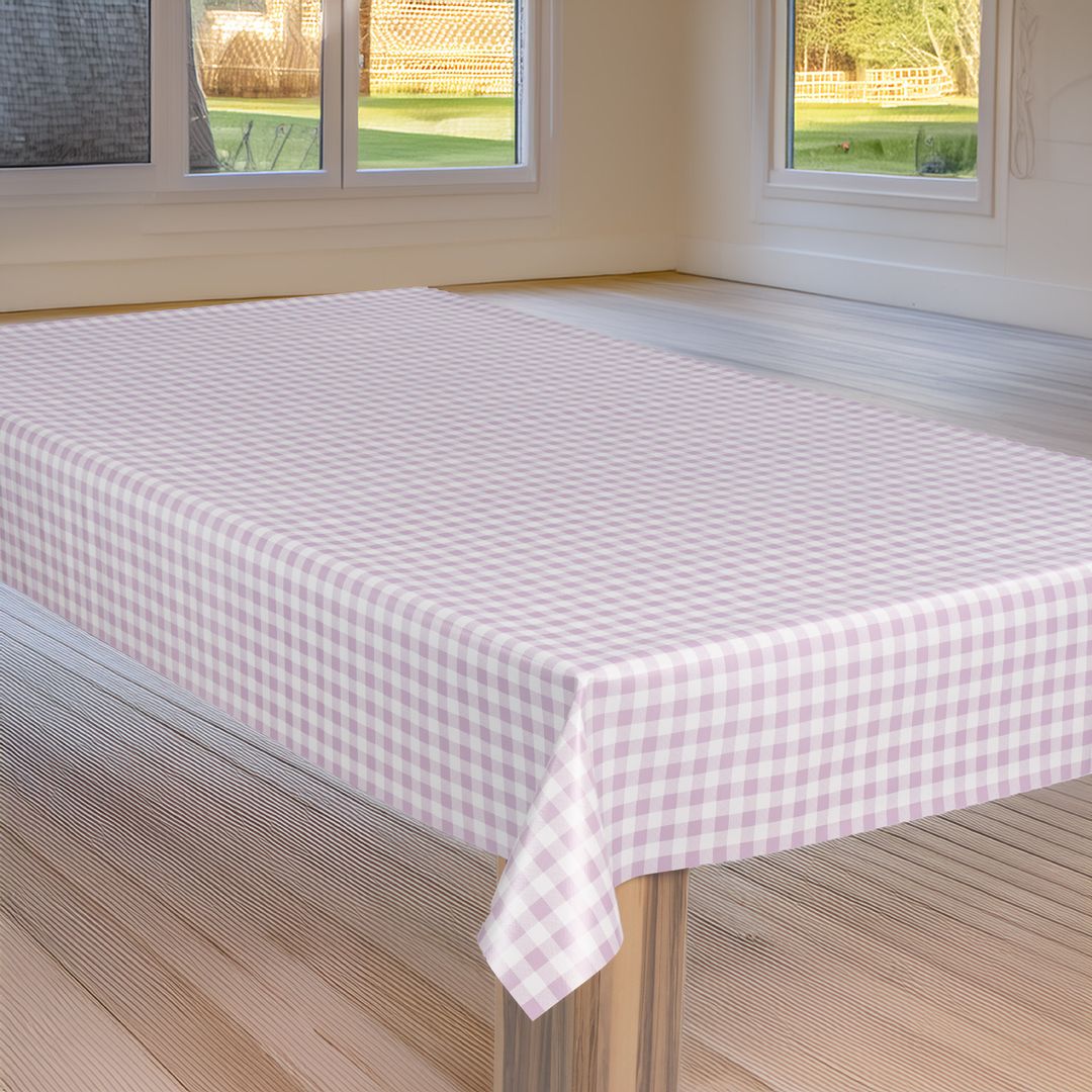 laro Wachstuch-Tischdecke Wachstischdecke Gartentischdecke Karo Kariert LilaRosa