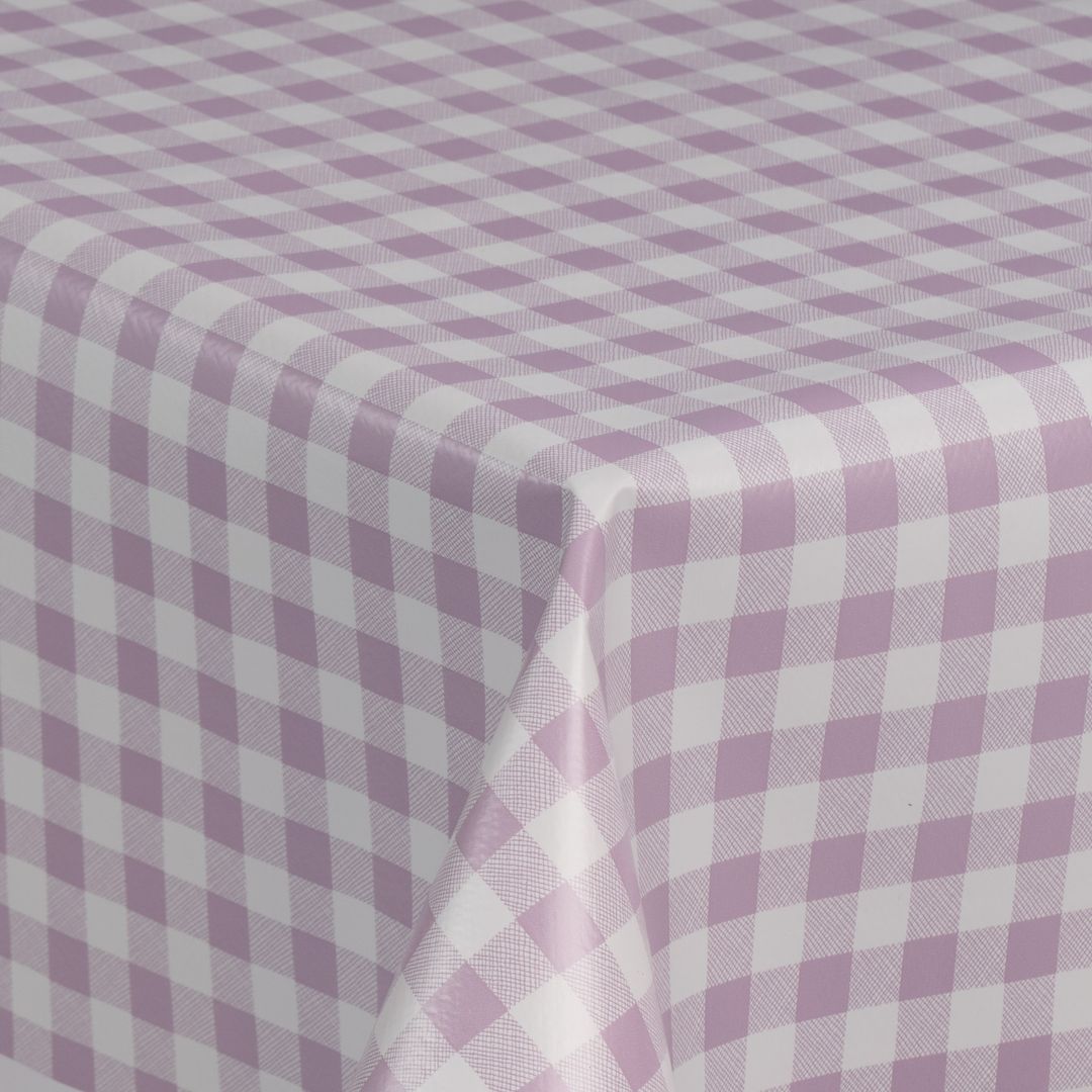 laro Wachstuch-Tischdecke Wachstischdecke Gartentischdecke Karo Kariert LilaRosa